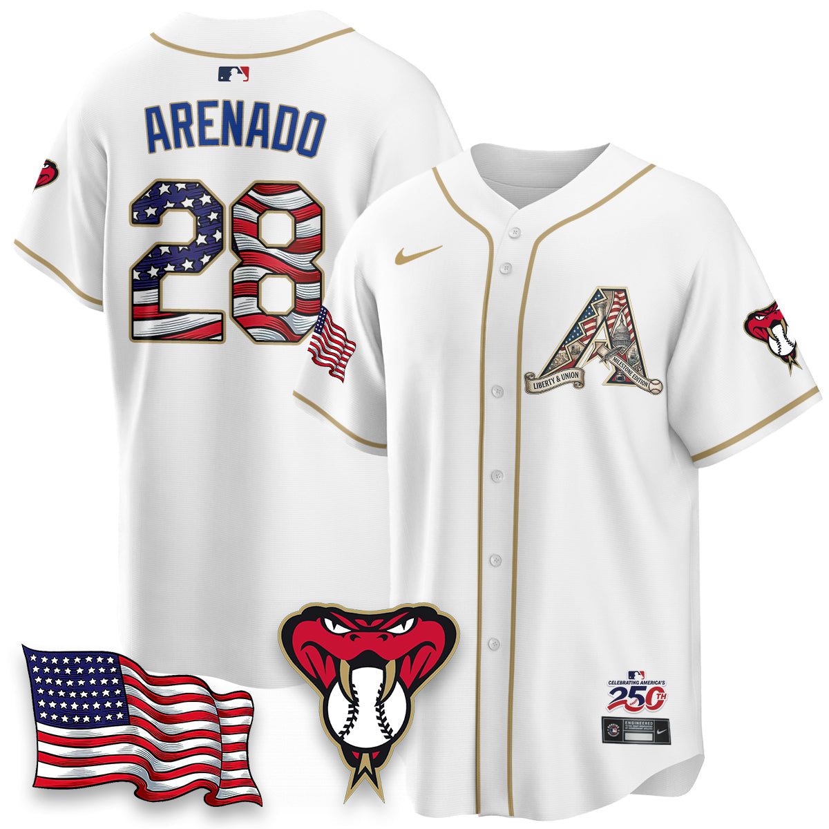 ARI 2026 Independence Day USA Vapor Limited Jersey - Stitched