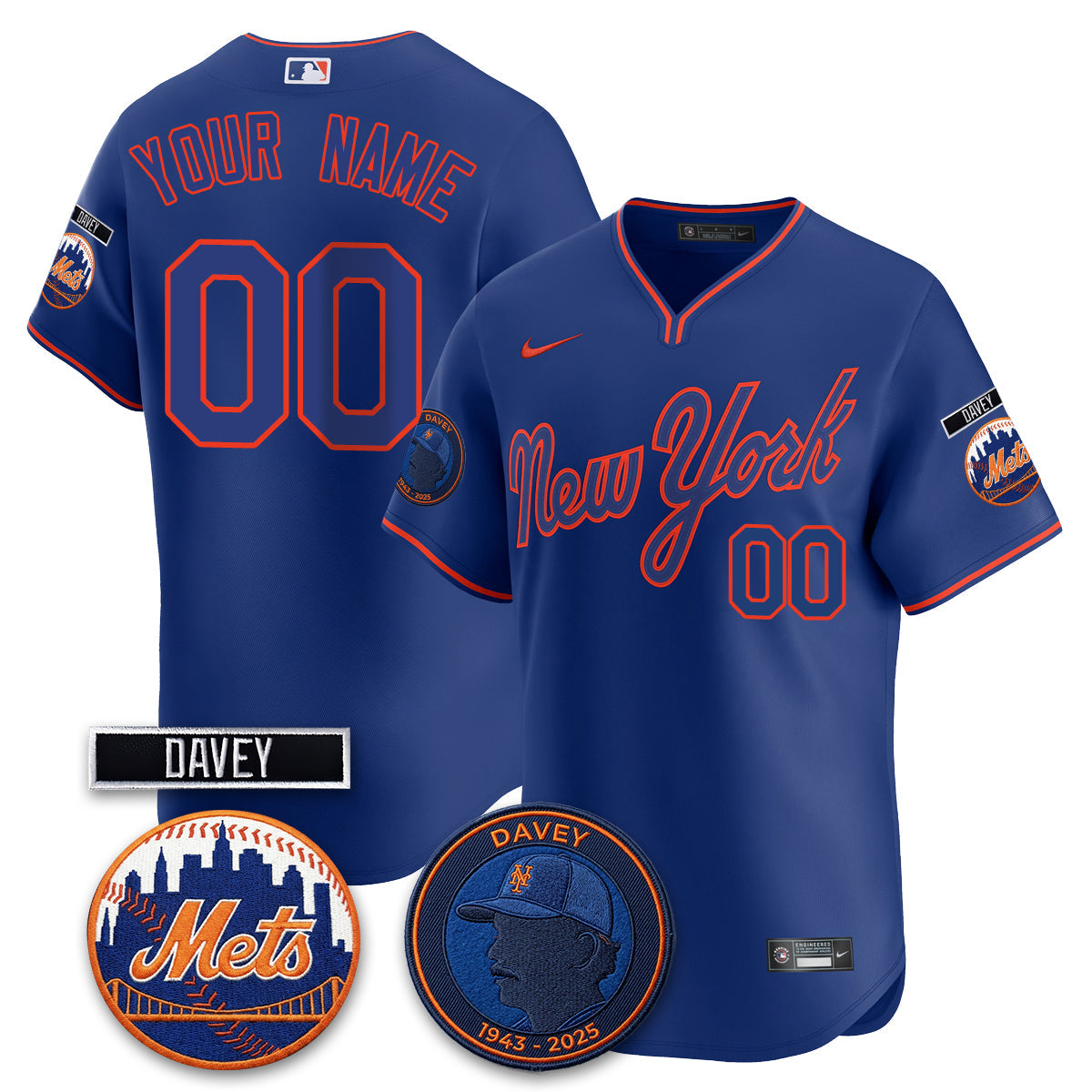 NYM 2026 Davey Johnson In Memoriam Vapor Limited Custom Jersey - All Stitched