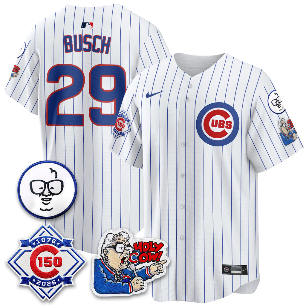 CHC 150th Anniversary Harry Caray Holy Cow Limited Blue Jersey - Stitched V2