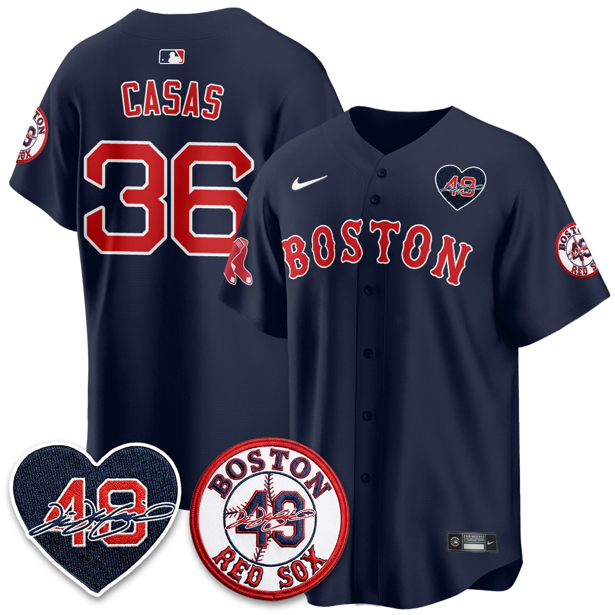 BOS Tim Wakefield Memorial Patch Vaper Premier Limited Jersey - All Stitched