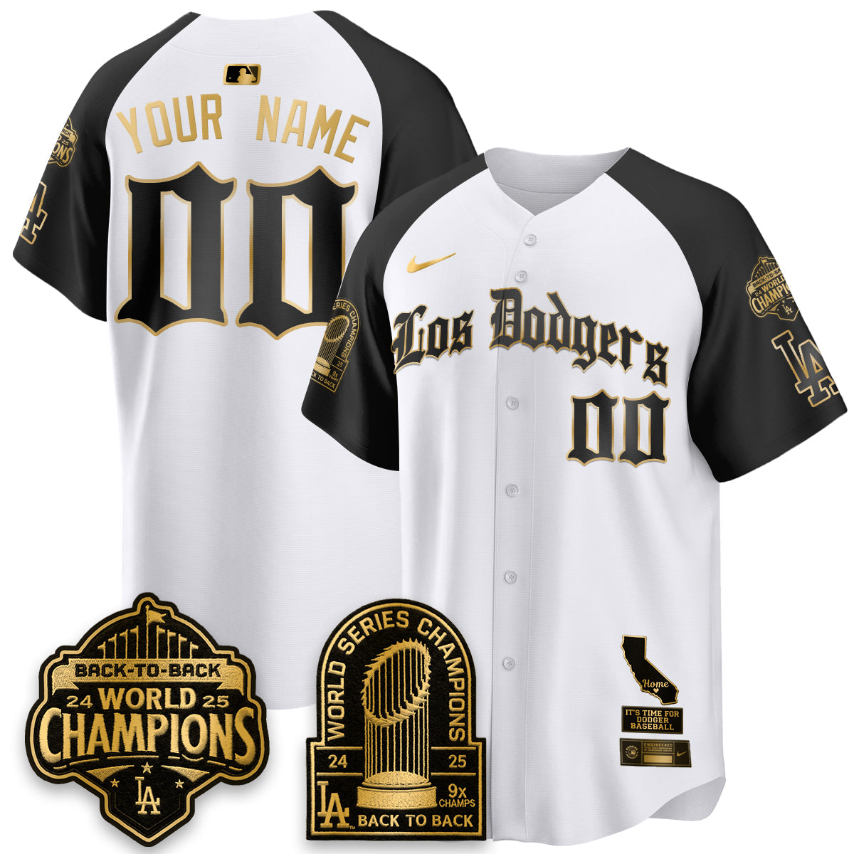 LAD World Series Champions Vapor Premier Limited Gothic Edition Custom Jersey - All Stitched
