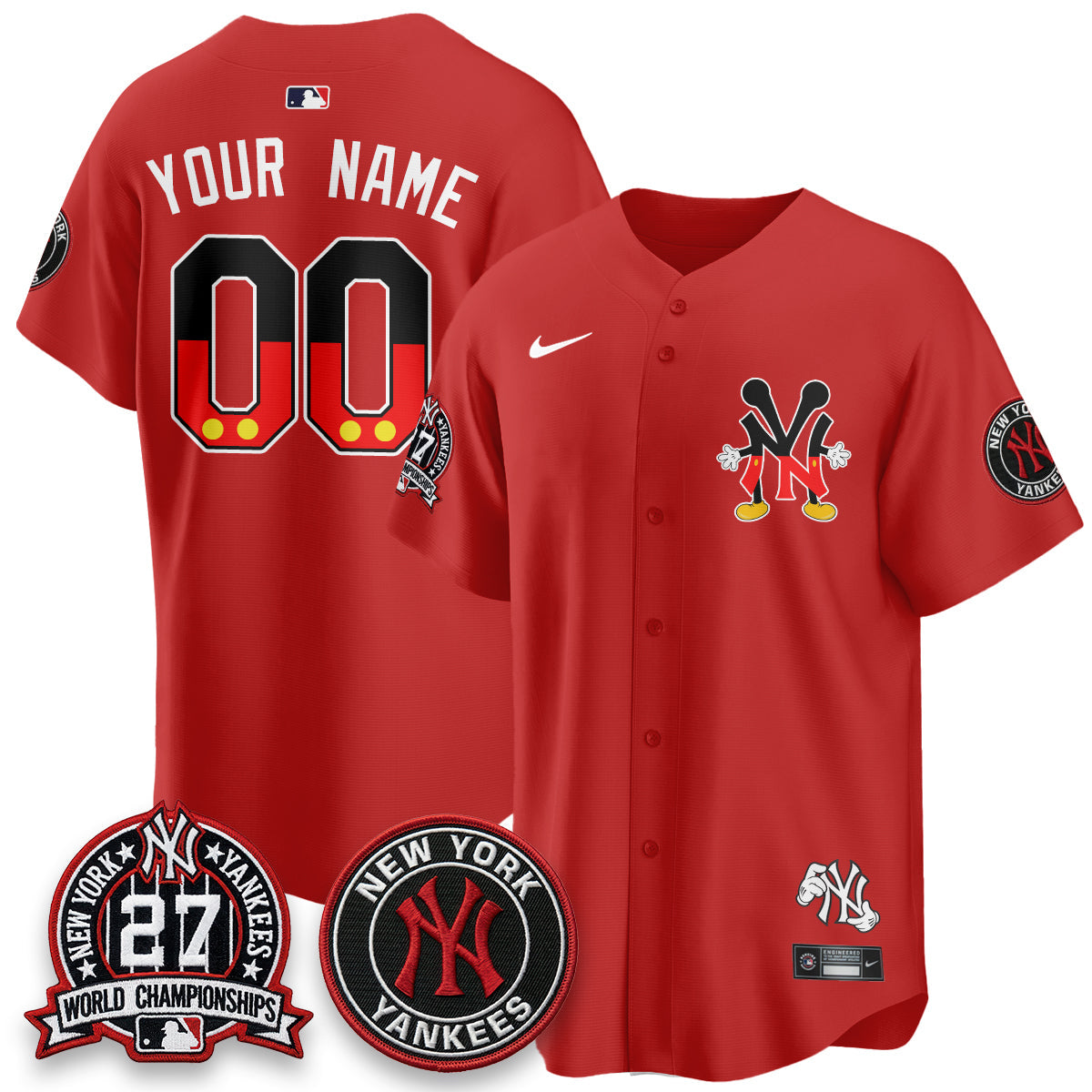 NYY x Mouse Vapor Limited Custom Jersey - Stitched