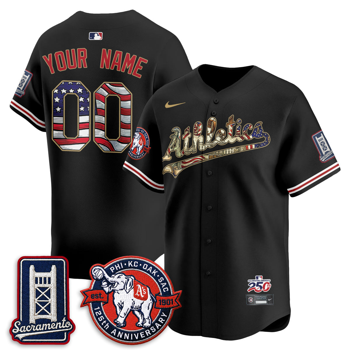 OAK  2026 Independence Day USA Vapor Custom Jersey - Stitched