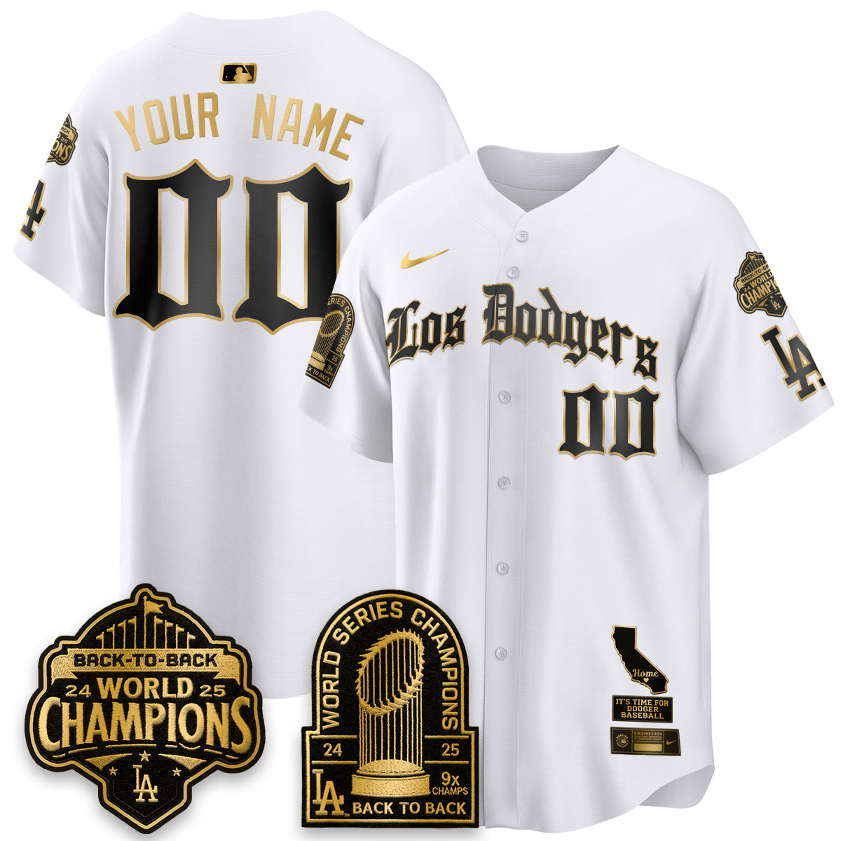LAD World Series Champions Vapor Premier Limited Gothic Edition Custom Jersey - All Stitched