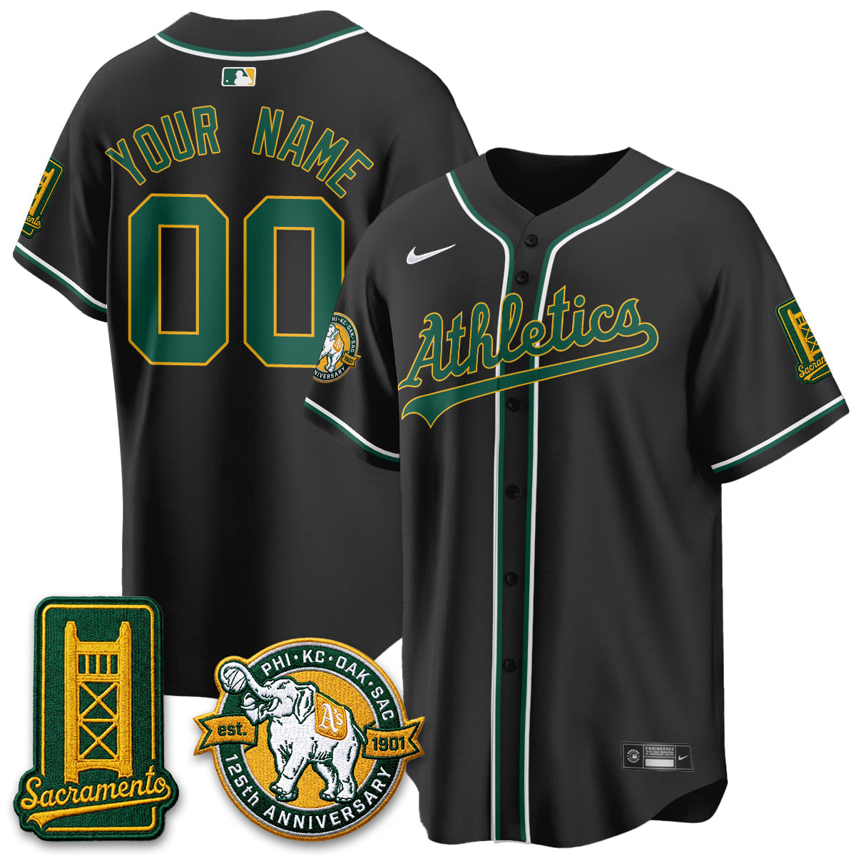 OAK 2026 Black Out Style - Celebrating 125 Years -  Limited Vapor Custom Jersey - All Stitched