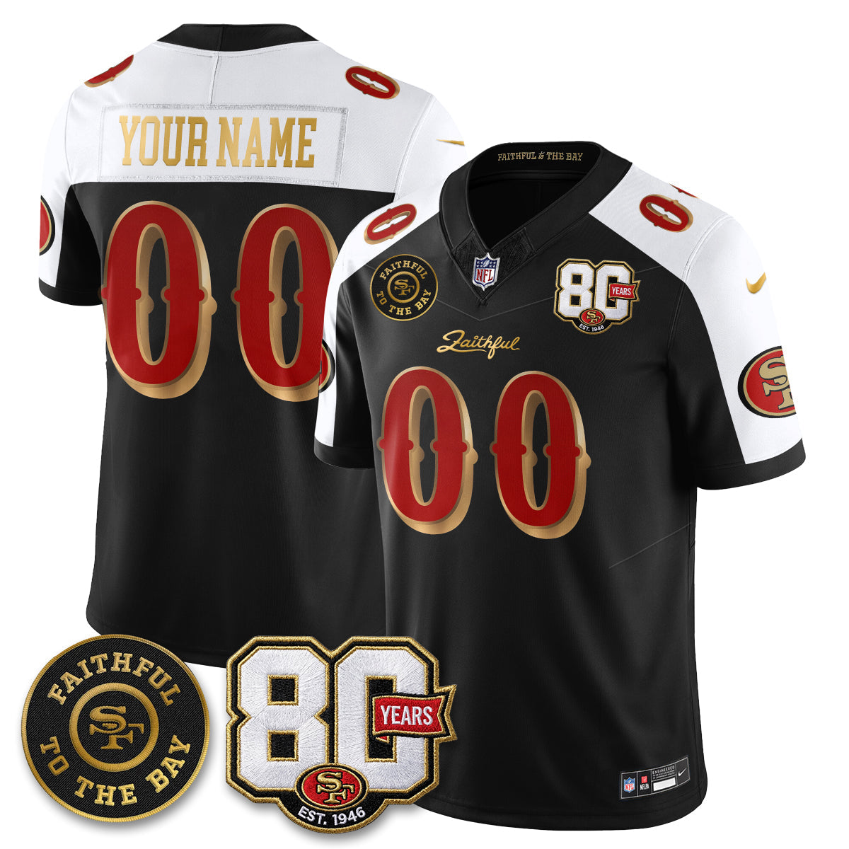 SF “Rivalries” Vapor Limited Custom Jersey - Faithful To The Bay Patch - All Stitched