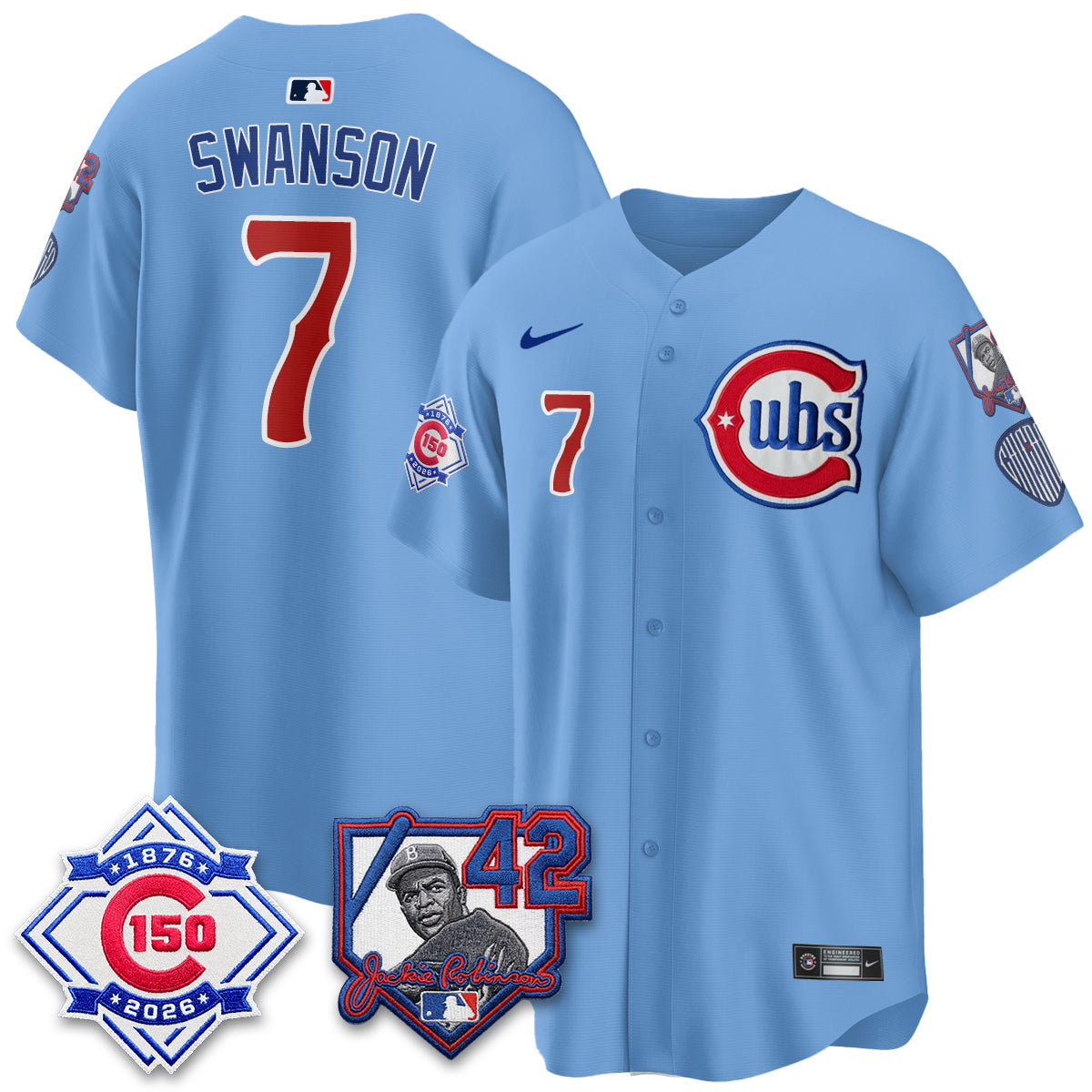 CHC 150th Anniversary & Jackie Robinson Day Patch Vapor Premier Limited Jersey - Stitched