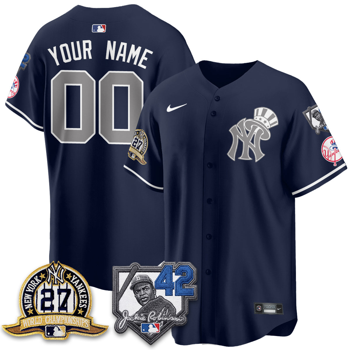 NYY 2026 Jackie Robinson Day Vapor Limited Gold Edition Custom Jersey - All Stitched - V2