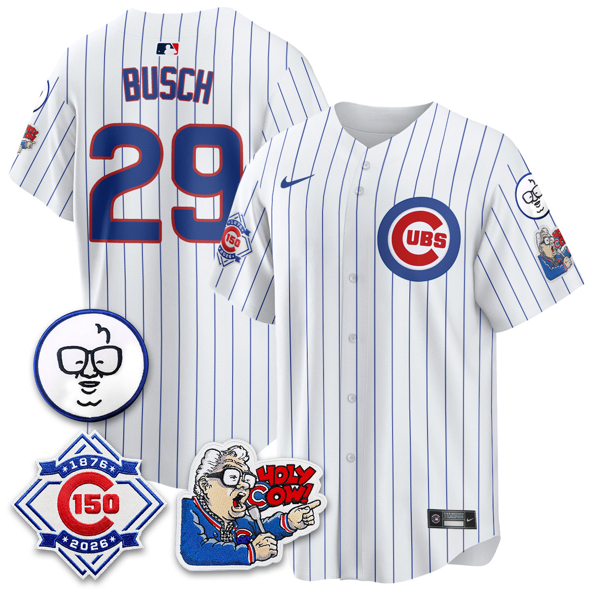 CHC 150th Anniversary Harry Caray Holy Cow Vapor Premier Limited Jersey - Stitched V2