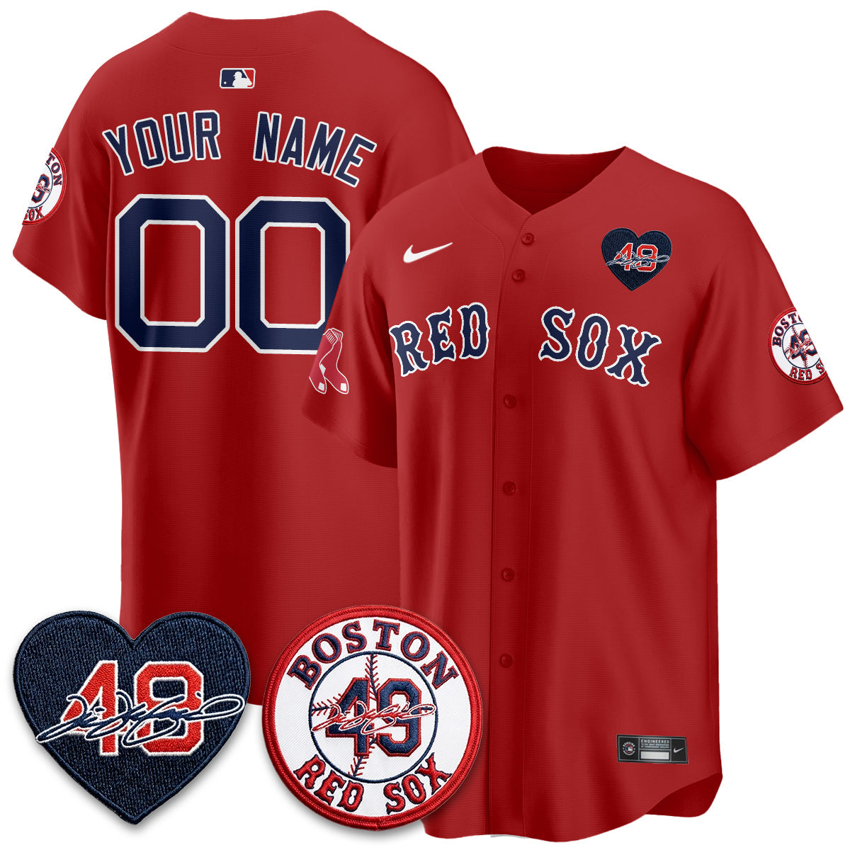 BOS Tim Wakefield Memorial Patch Vaper Premier Limited Custom Jersey - All Stitched