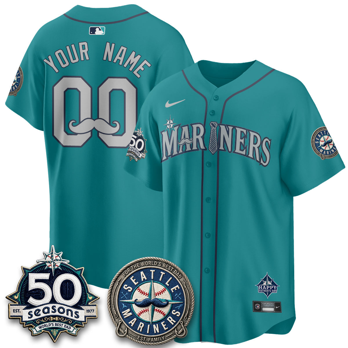 SEA Happy Father's Day Vapor Custom Jersey - Stitched