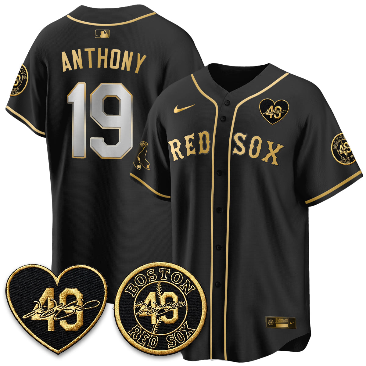 BOS Tim Wakefield Memorial Patch Vaper Premier Limited Jersey - All Stitched
