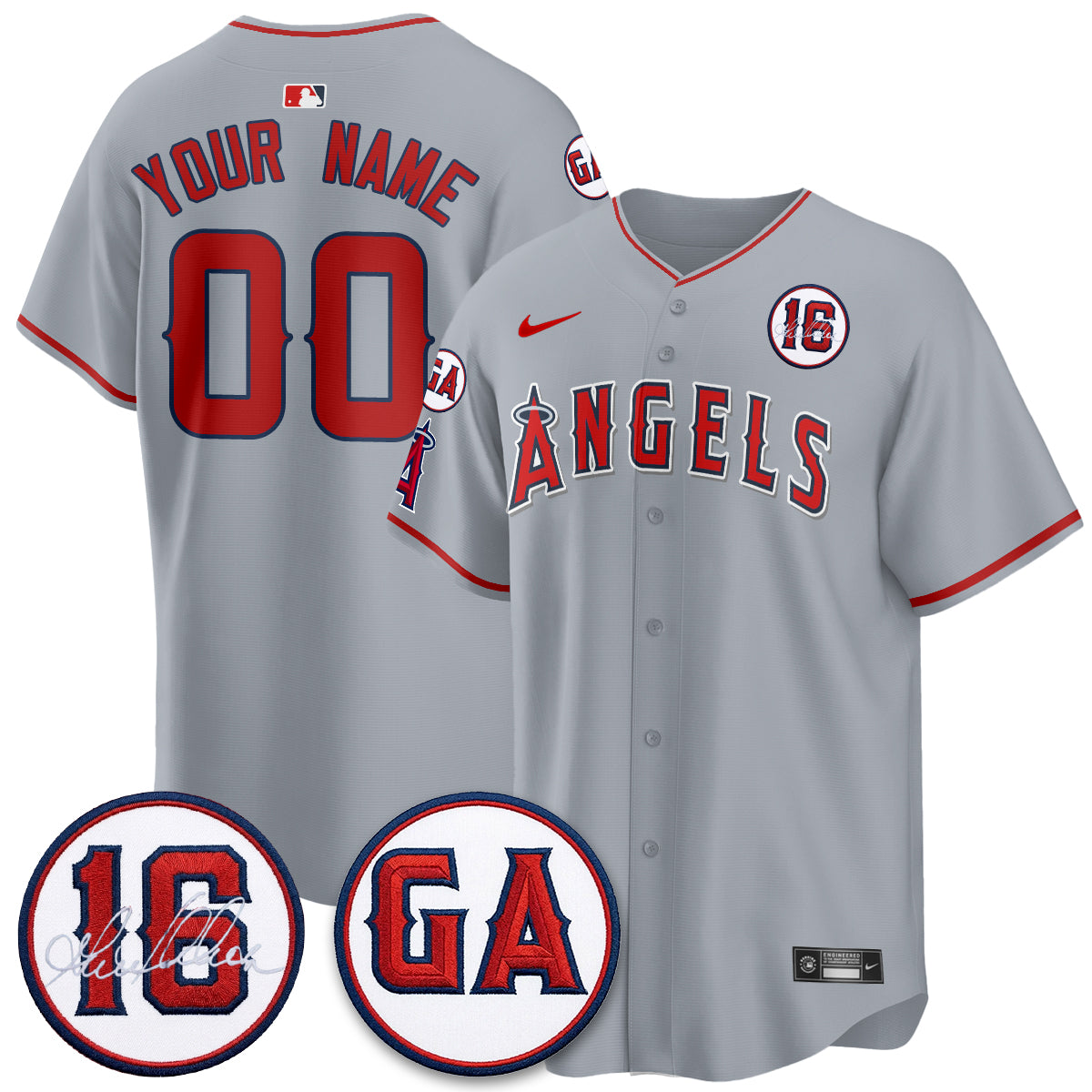 LAA Garret Anderson Tribute Patch Vapor Premier Limited Custom Jersey - All Stitched