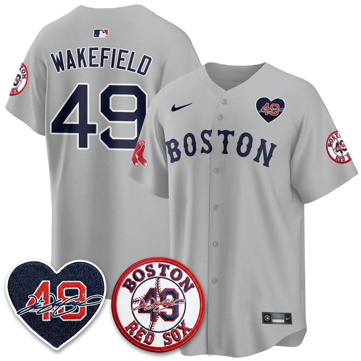 BOS Tim Wakefield Memorial Patch Vaper Premier Limited Jersey - All Stitched