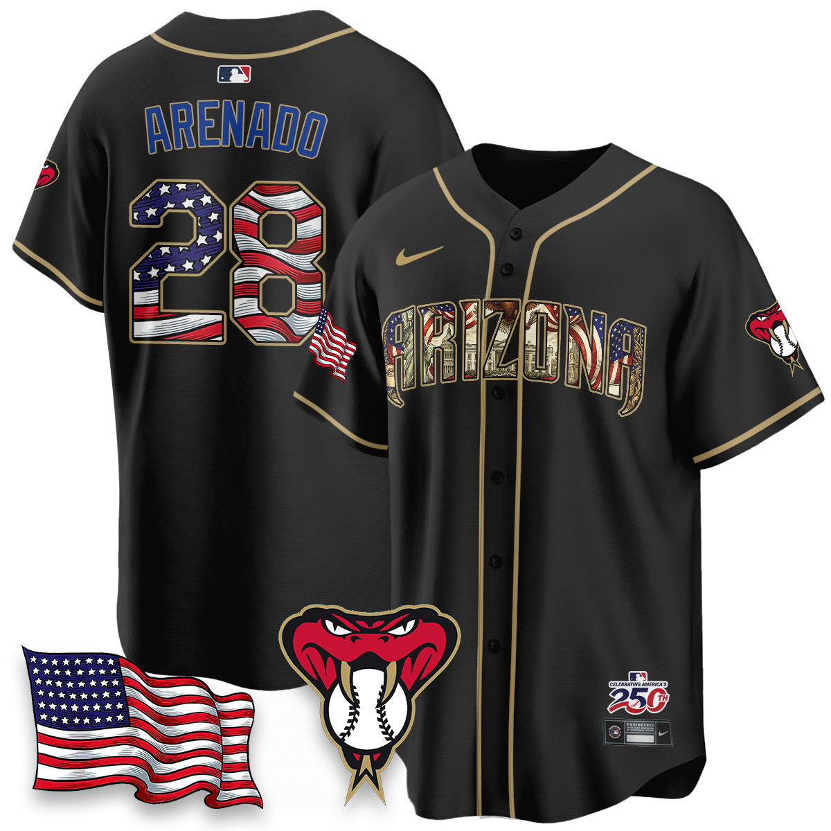 ARI 2026 Independence Day USA Vapor Limited Jersey - Stitched