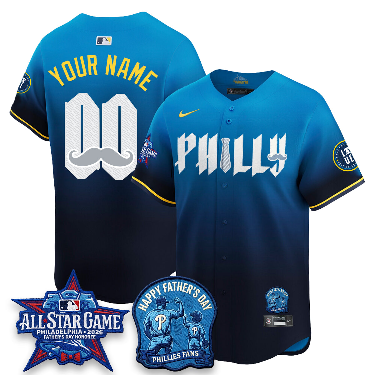 PHI Happy Father's Day Vapor Custom Jersey - Stitched