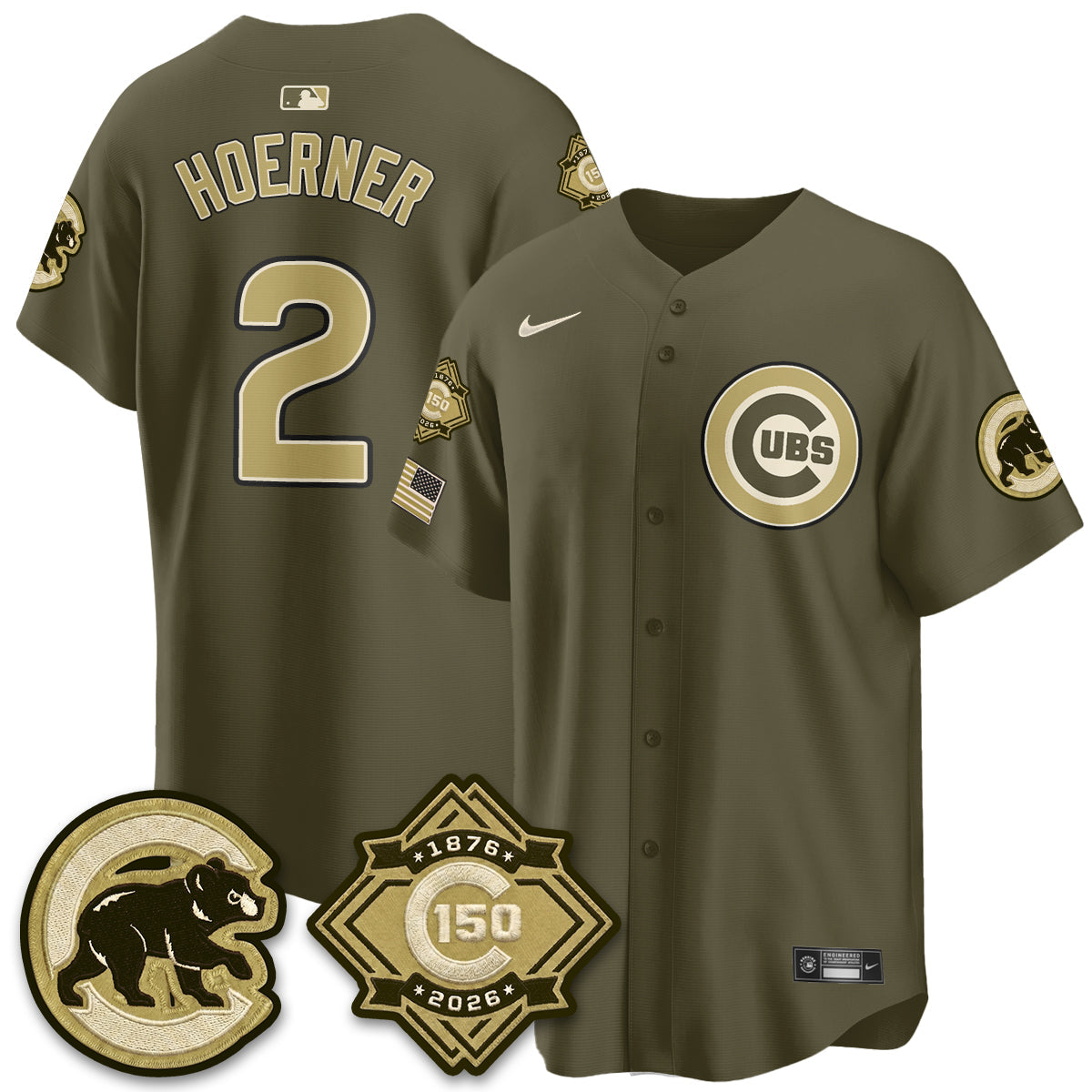 CHC New Era Olive 2026 Armed Forces Day Jersey -All Stitched