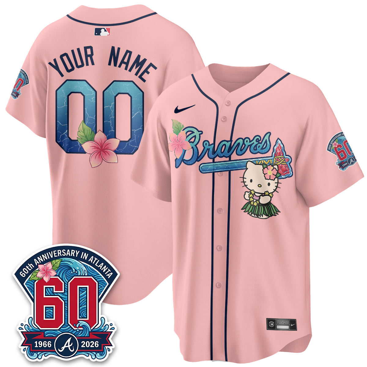 ATL x Meow Aloha Spirit Vapor Custom Jersey - Stitched