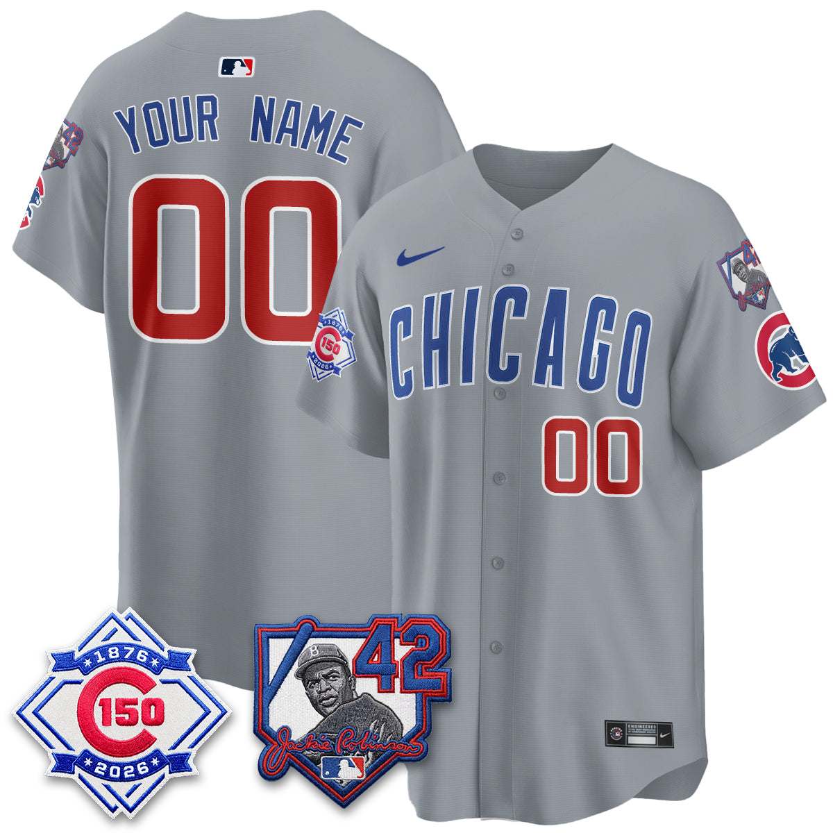 CHC 150th Anniversary & Jackie Robinson Day Patch Vapor Premier Limited Custom Jersey - All Stitched
