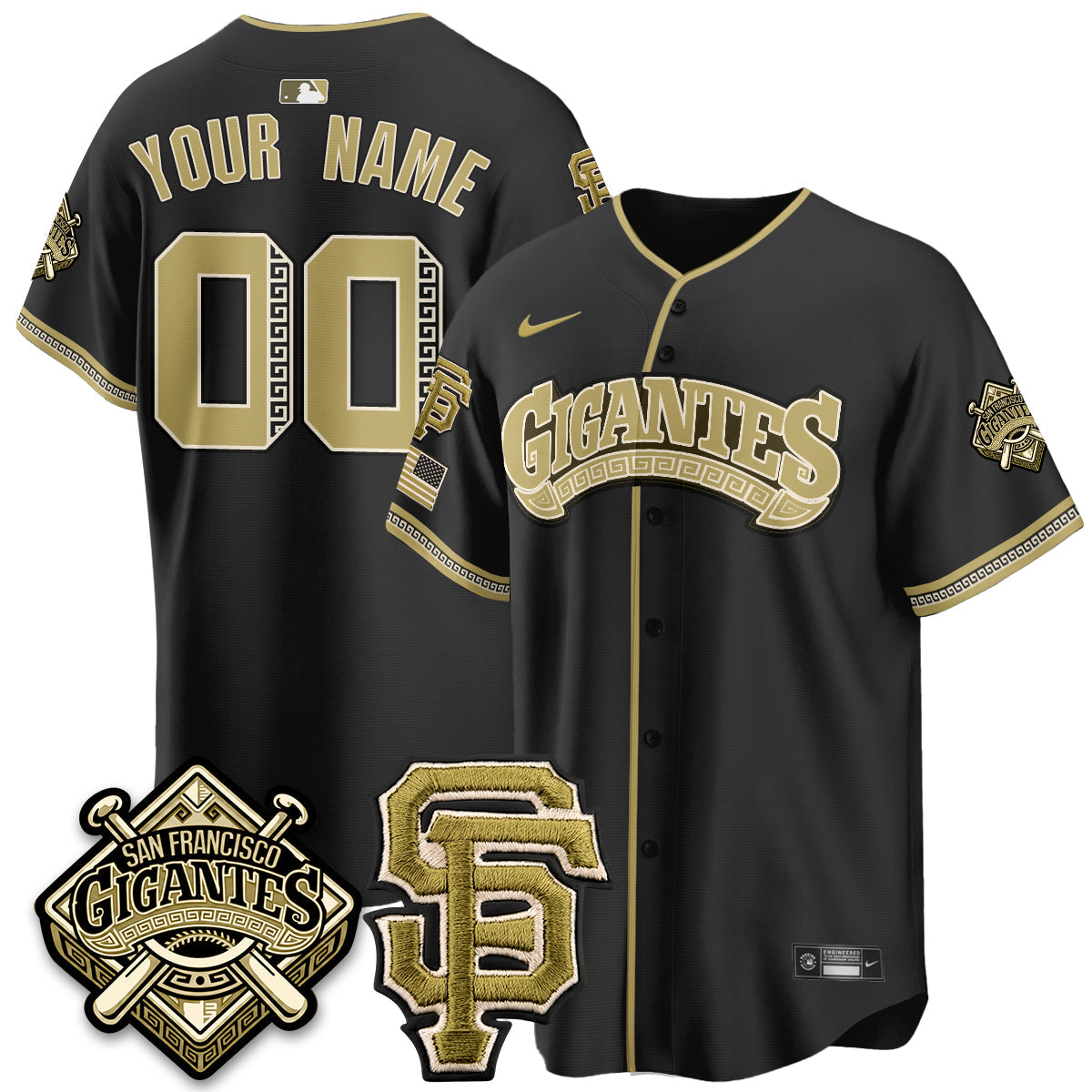 SF New Era Olive 2026 Armed Forces Day Custom Jersey - Stitched