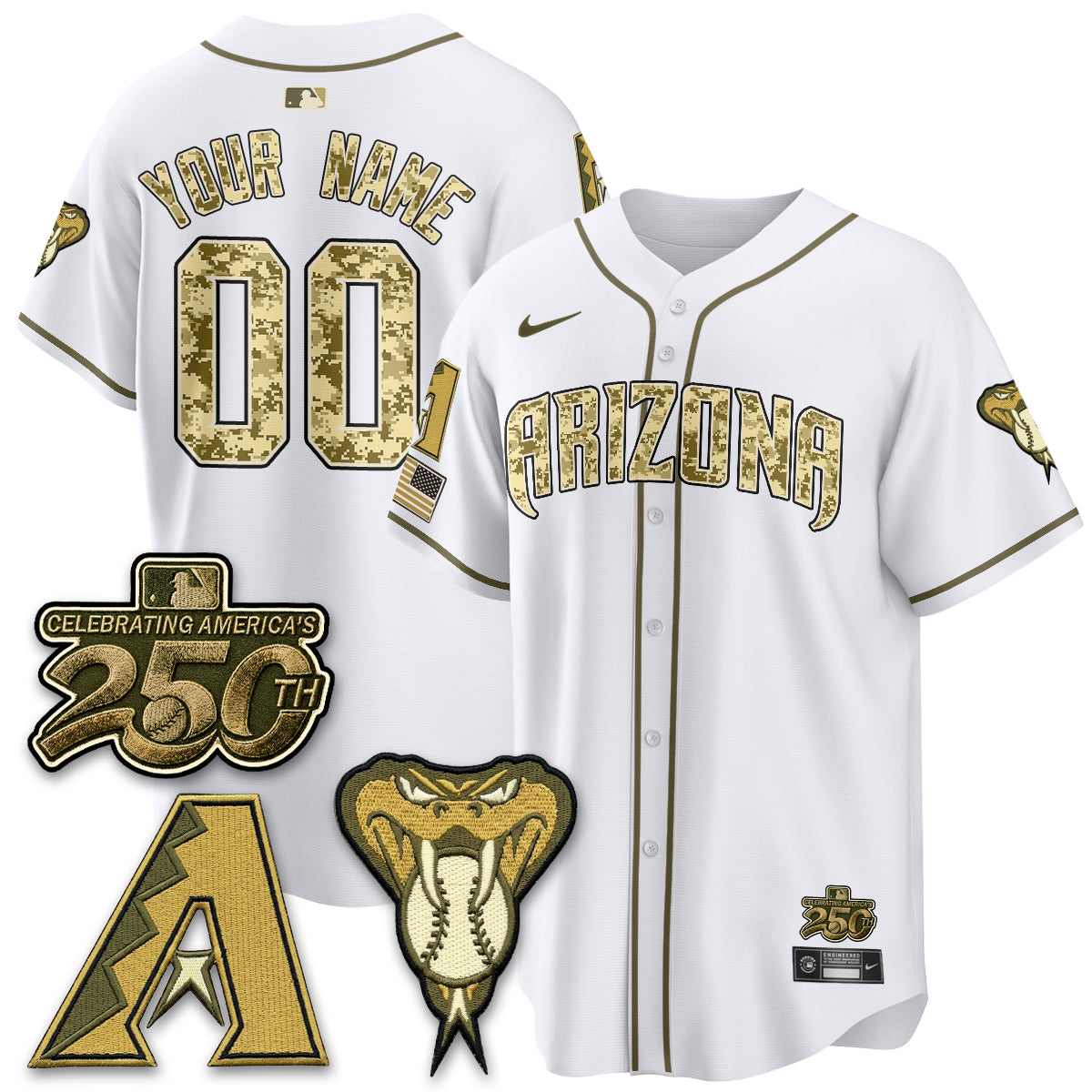 ARI Salute to Service 2026 Vapor Premier Limited Custom Jersey - All Stitched