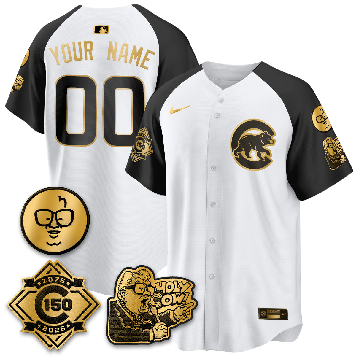 CHC 150th Anniversary Harry Caray Holy Cow Vapor Premier Limited Custom Jersey - Stitched V3