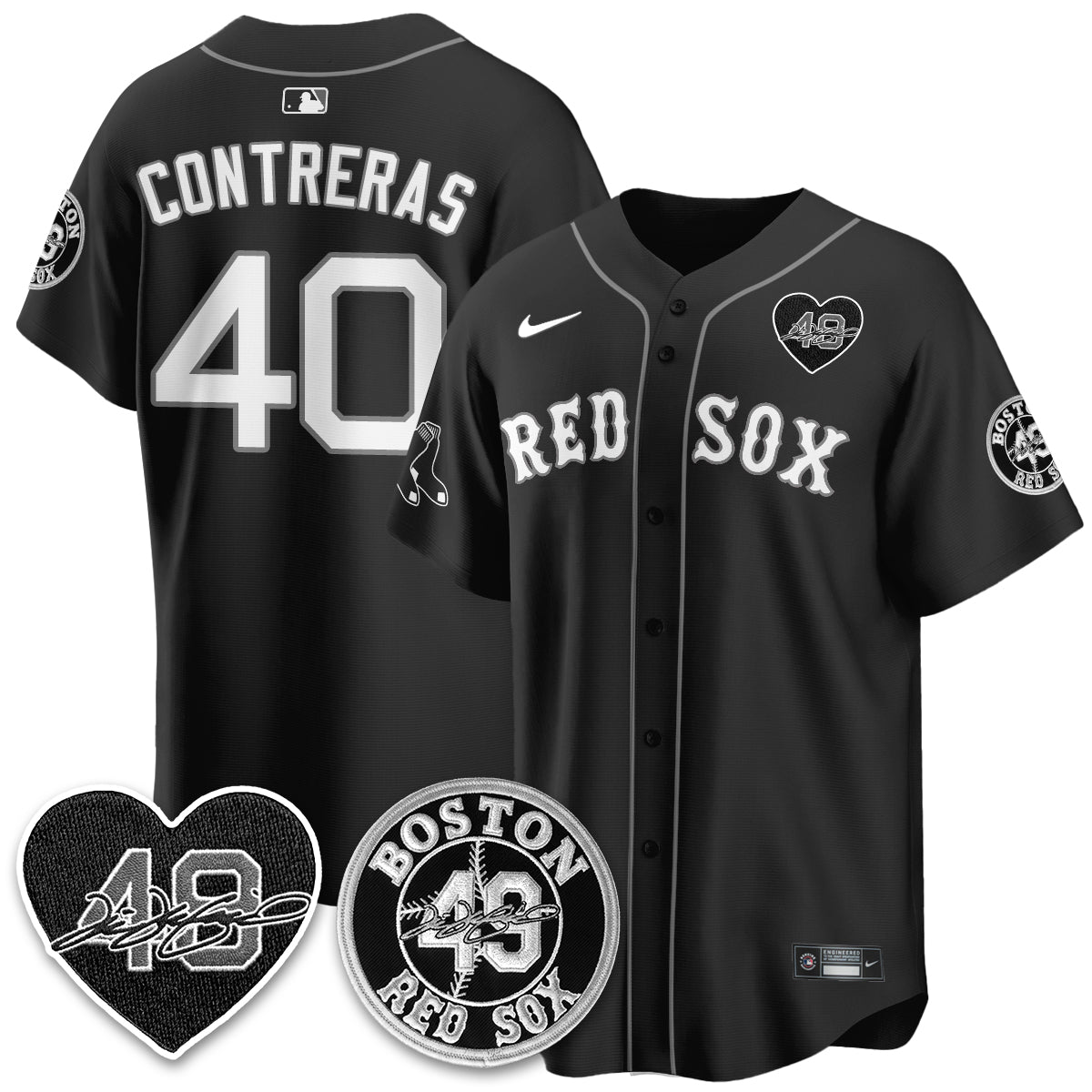 BOS Tim Wakefield Memorial Patch Vaper Premier Limited Jersey - All Stitched