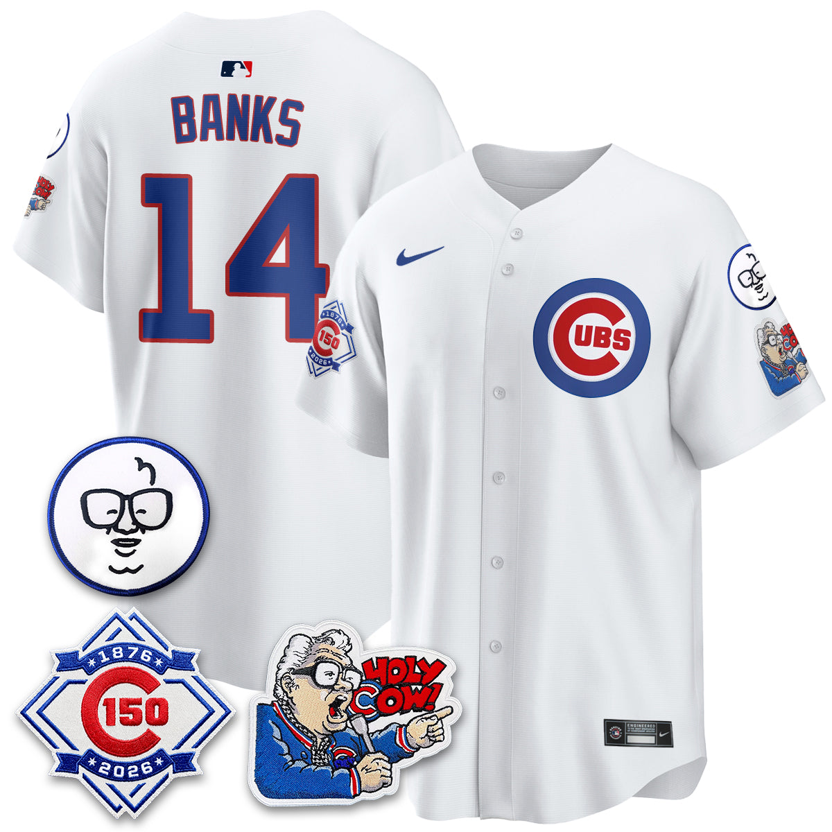 CHC 150th Anniversary Harry Caray Holy Cow Vapor Premier Limited Jersey - All Stitched V2