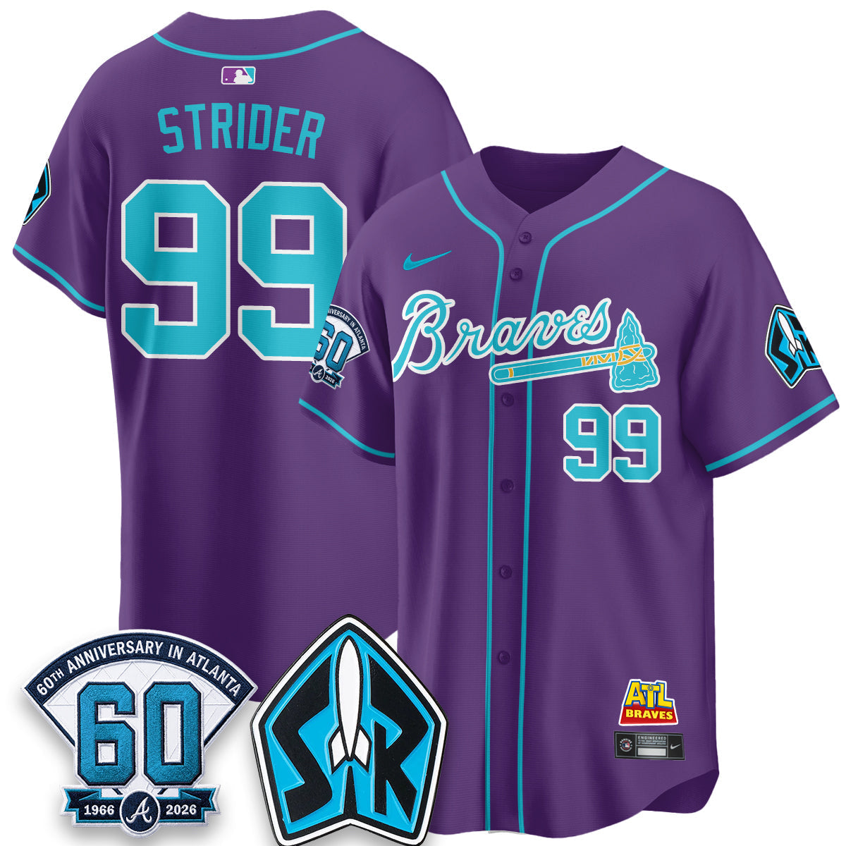 ATL 60th Anniversary Space Ranger Edition Vapor Limited Jersey - Stitched