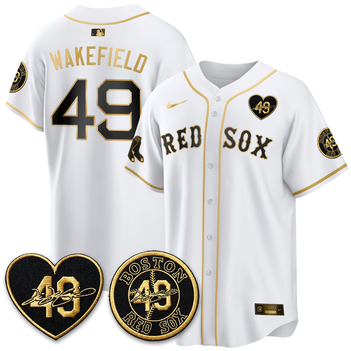 BOS Tim Wakefield Memorial Patch Vaper Premier Limited Jersey - All Stitched