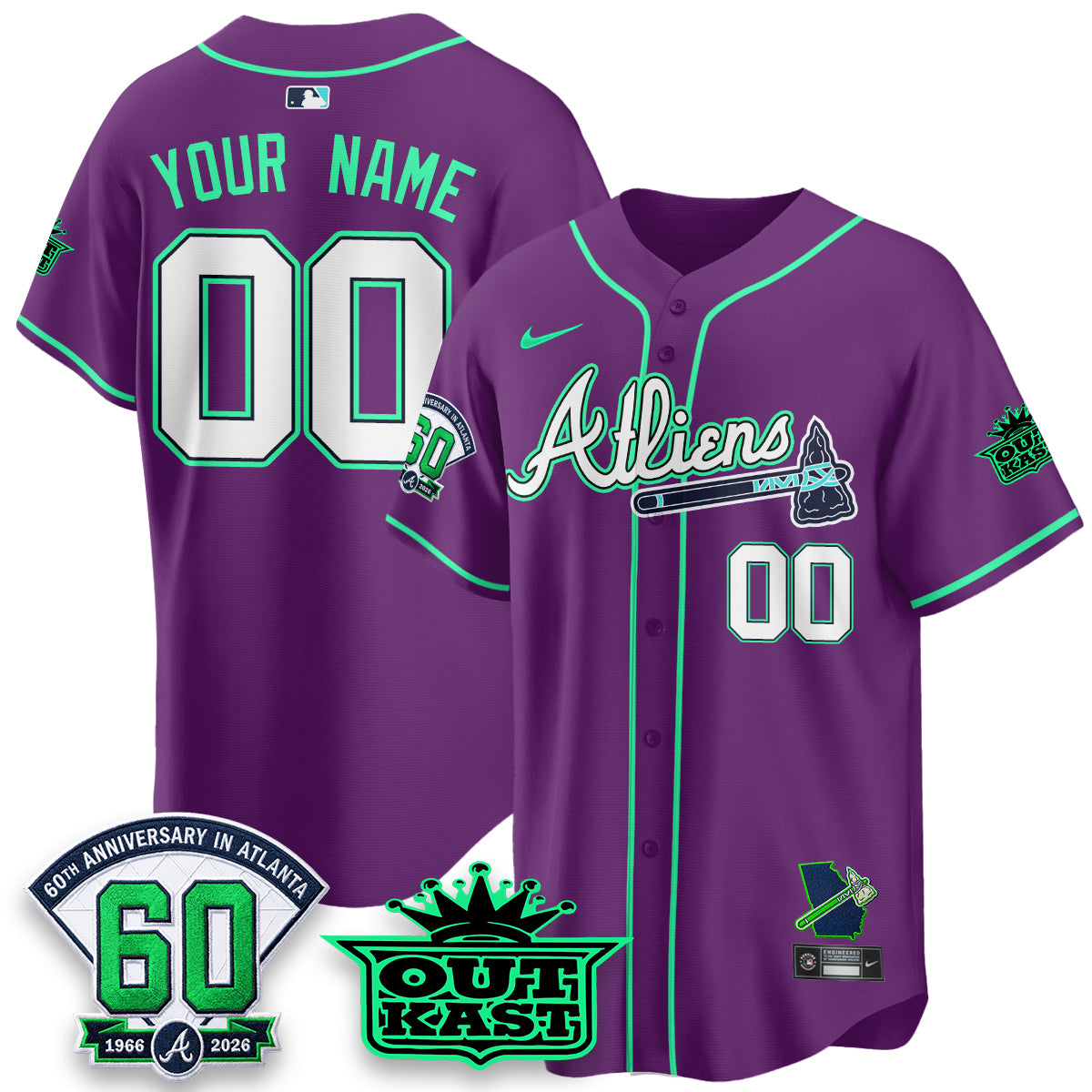 ATL x Atliens Cool Base Galaxy Version Custom Jersey - Stitched
