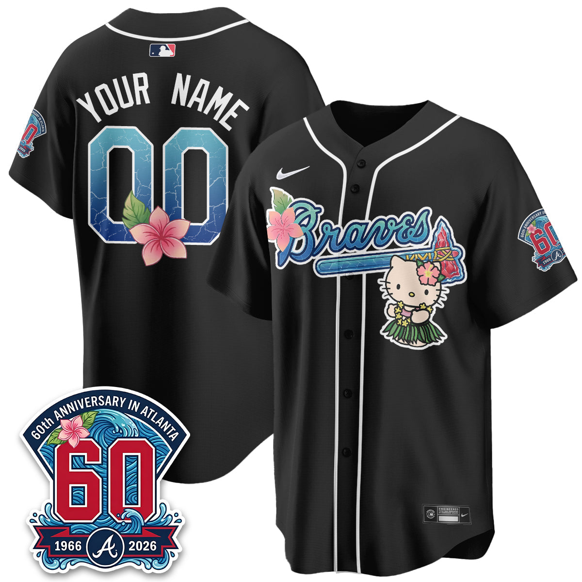 ATL x Meow Aloha Spirit Vapor Custom Jersey - Stitched