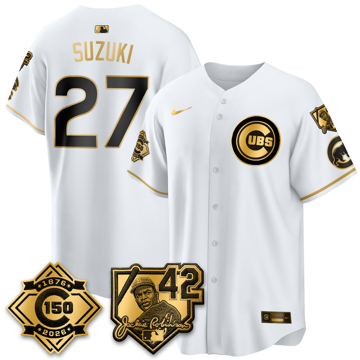 CHC 150th Anniversary & Jackie Robinson Day Patch Vapor Premier Limited Jersey - Stitched