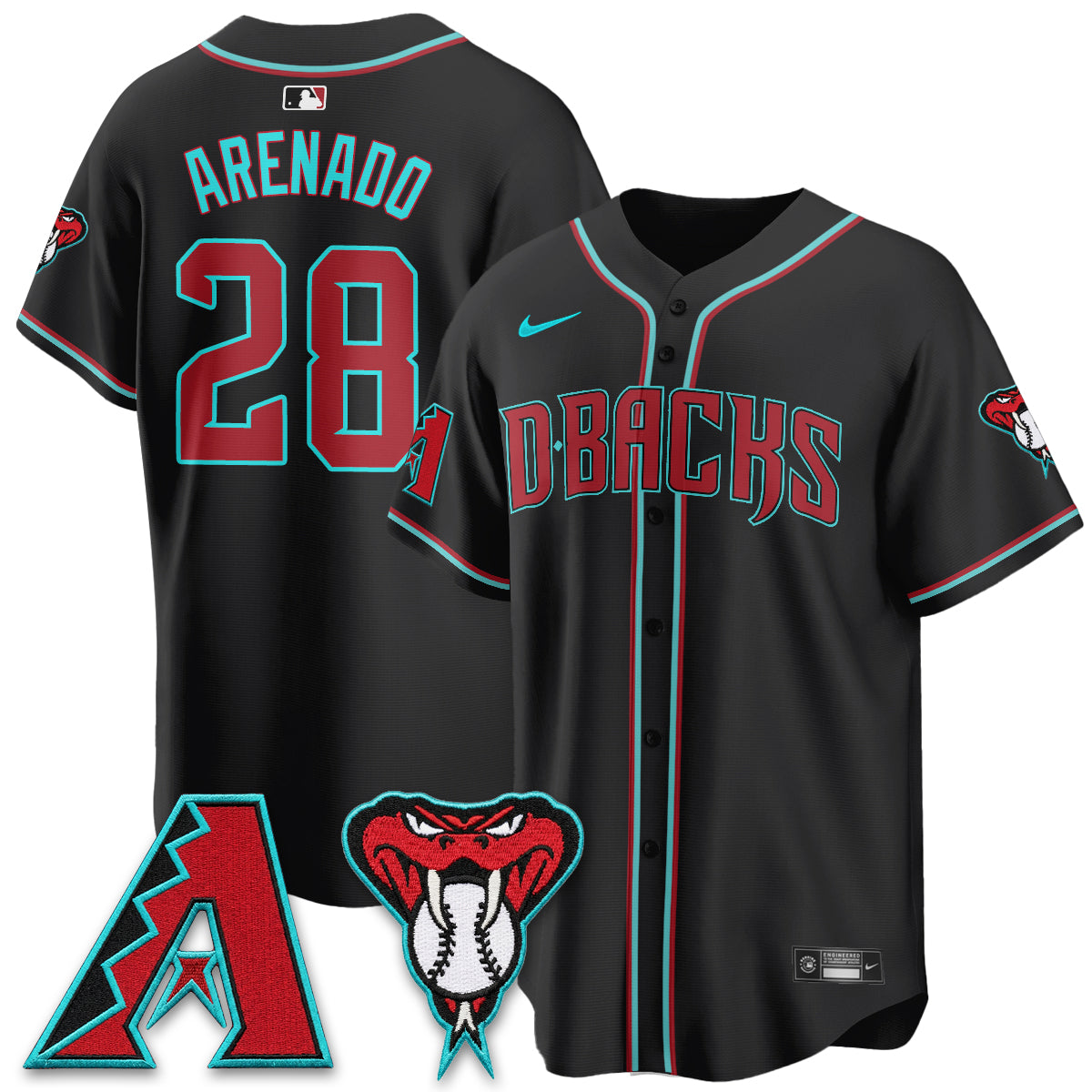 ARI Black Out Style Vapor Premier Limited Jersey - All Stitched