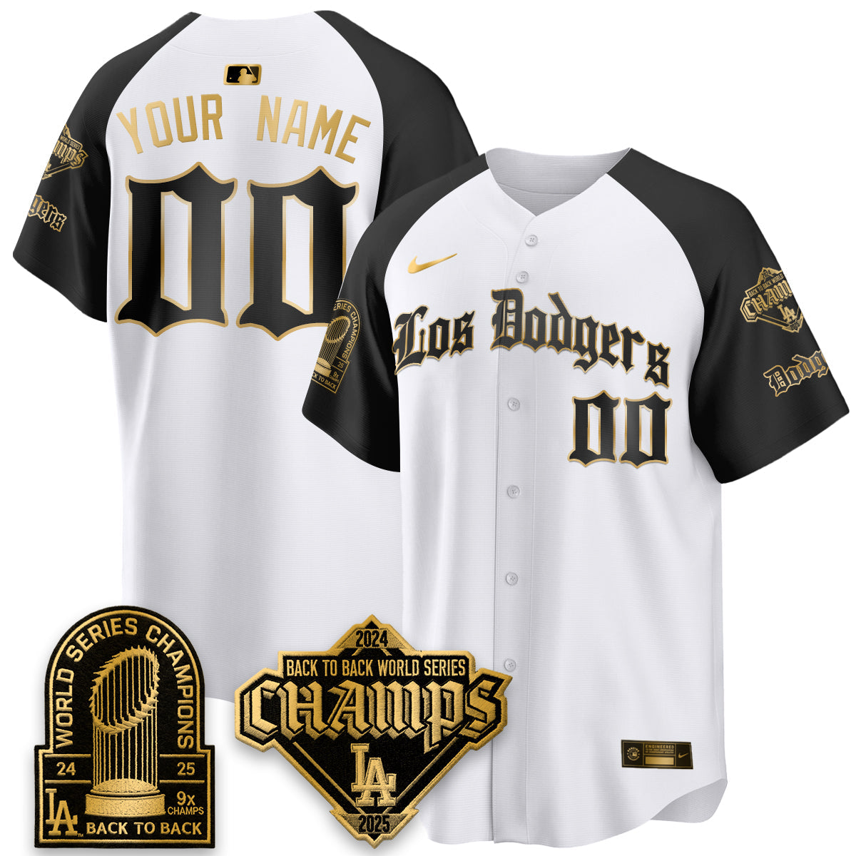 LAD World Series Champions B2B Patch Vapor Premier Limited Gothic Edition Custom  Jersey - All Stitched