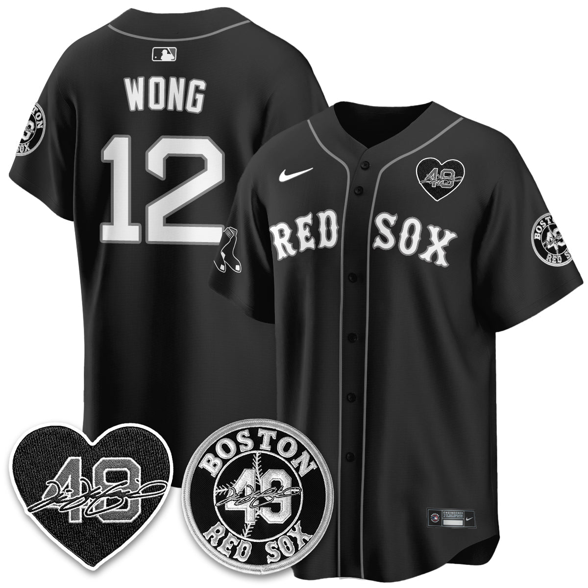BOS Tim Wakefield Memorial Patch Vaper Premier Limited Jersey - All Stitched