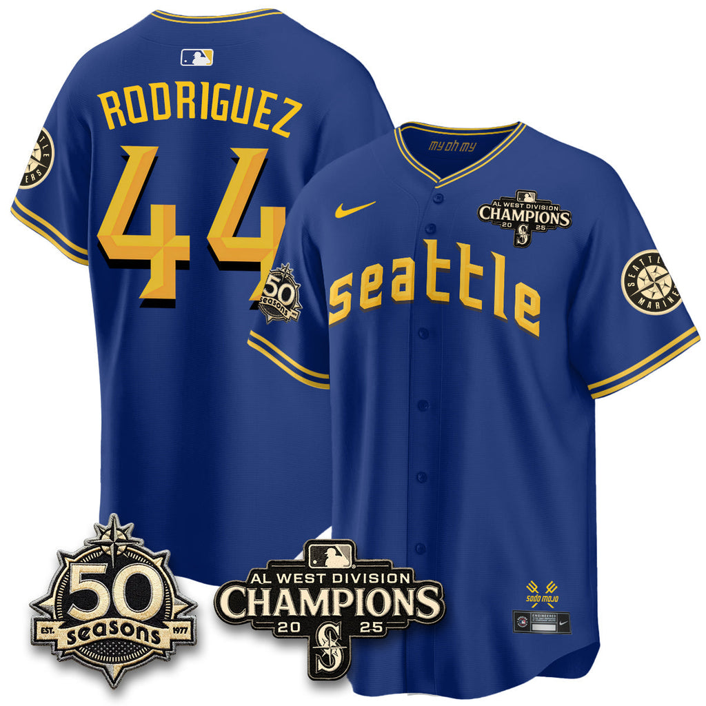 SEA Limited Throwback Cream Jersey - 50th Anniversary & AL West Division Champions - Stitched