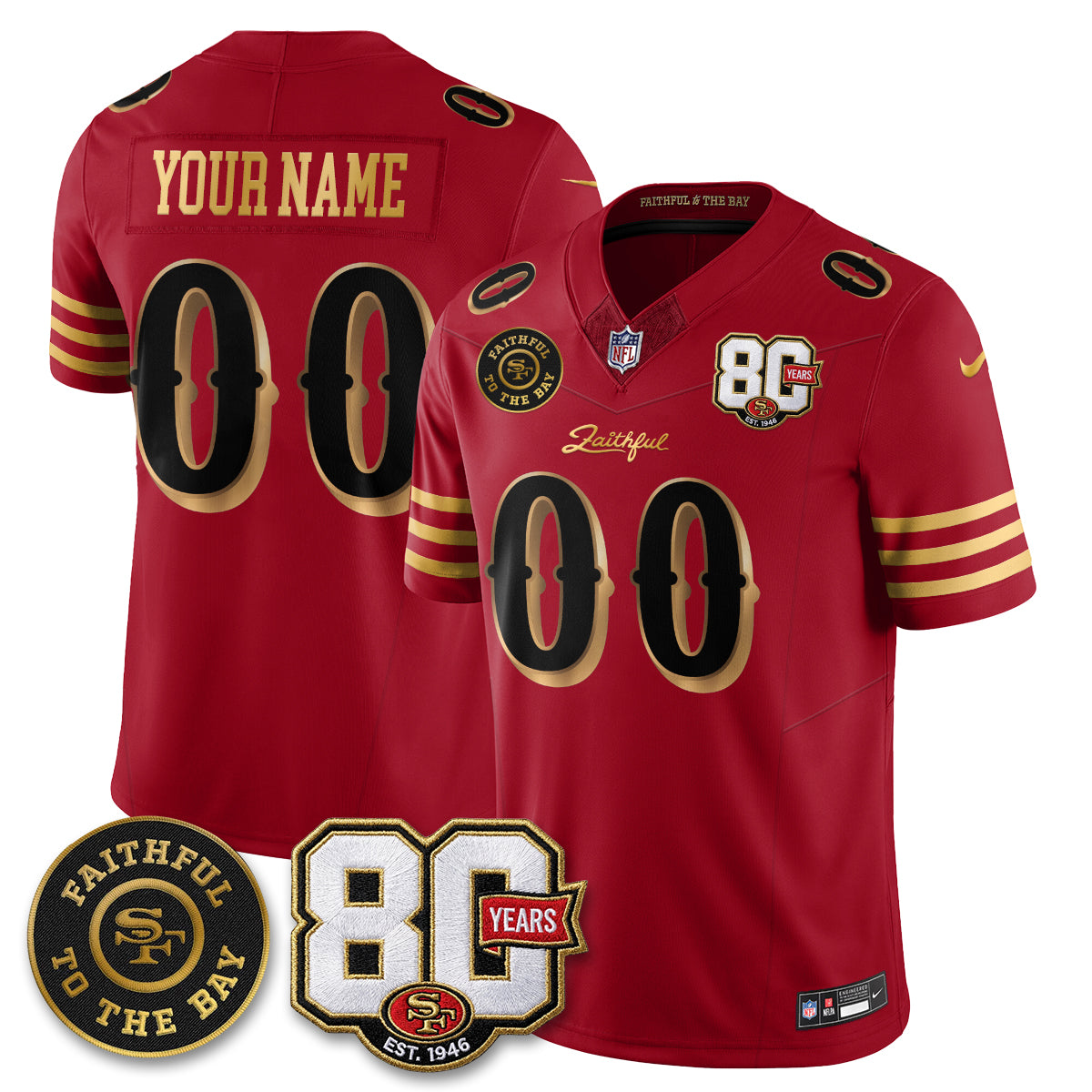 SF “Rivalries” Vapor Limited Custom Jersey - Faithful To The Bay Patch - All Stitched