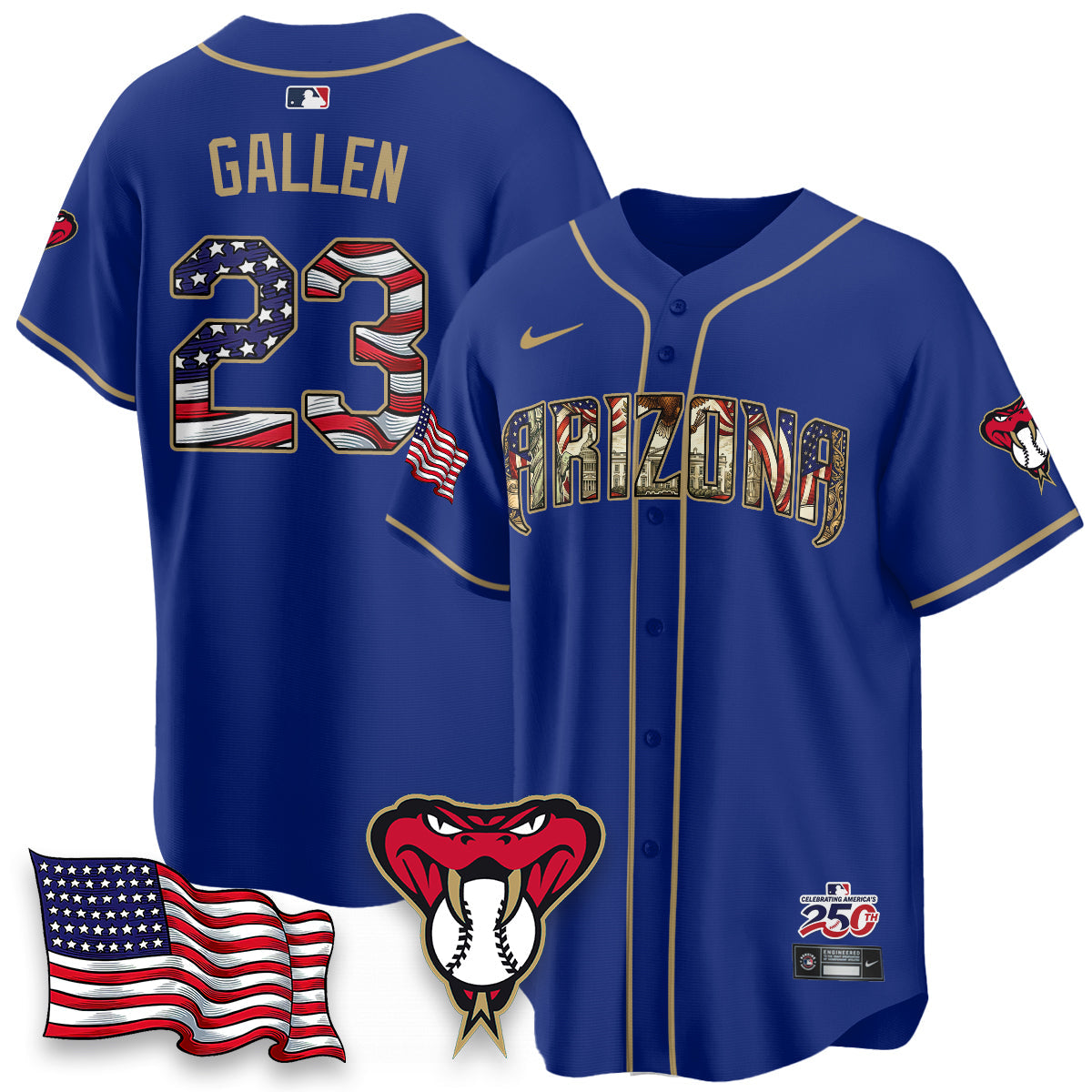 ARI 2026 Independence Day USA Vapor Limited Jersey - Stitched
