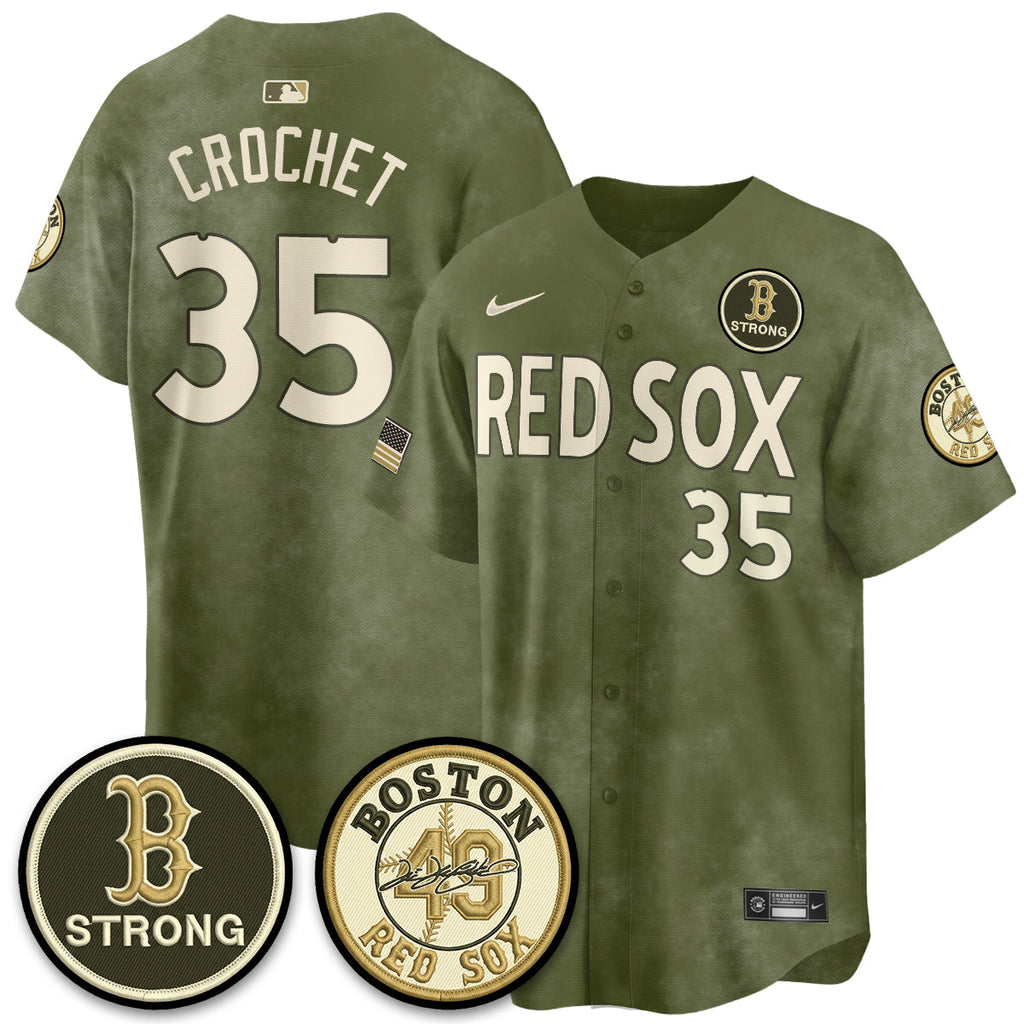 BOS New Era Olive 2026 Armed Forces Day Jersey - Stitched