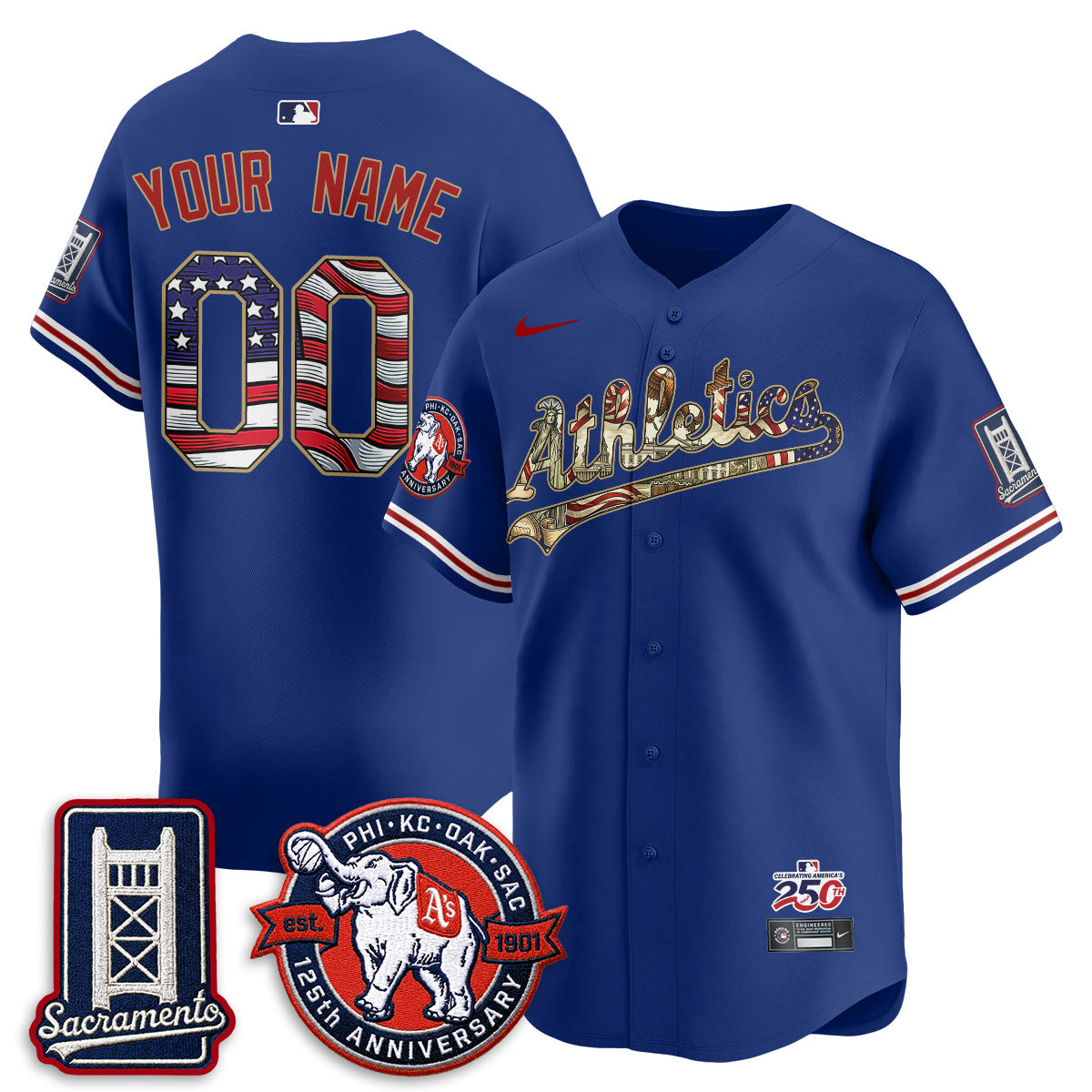 OAK  2026 Independence Day USA Vapor Custom Jersey - Stitched