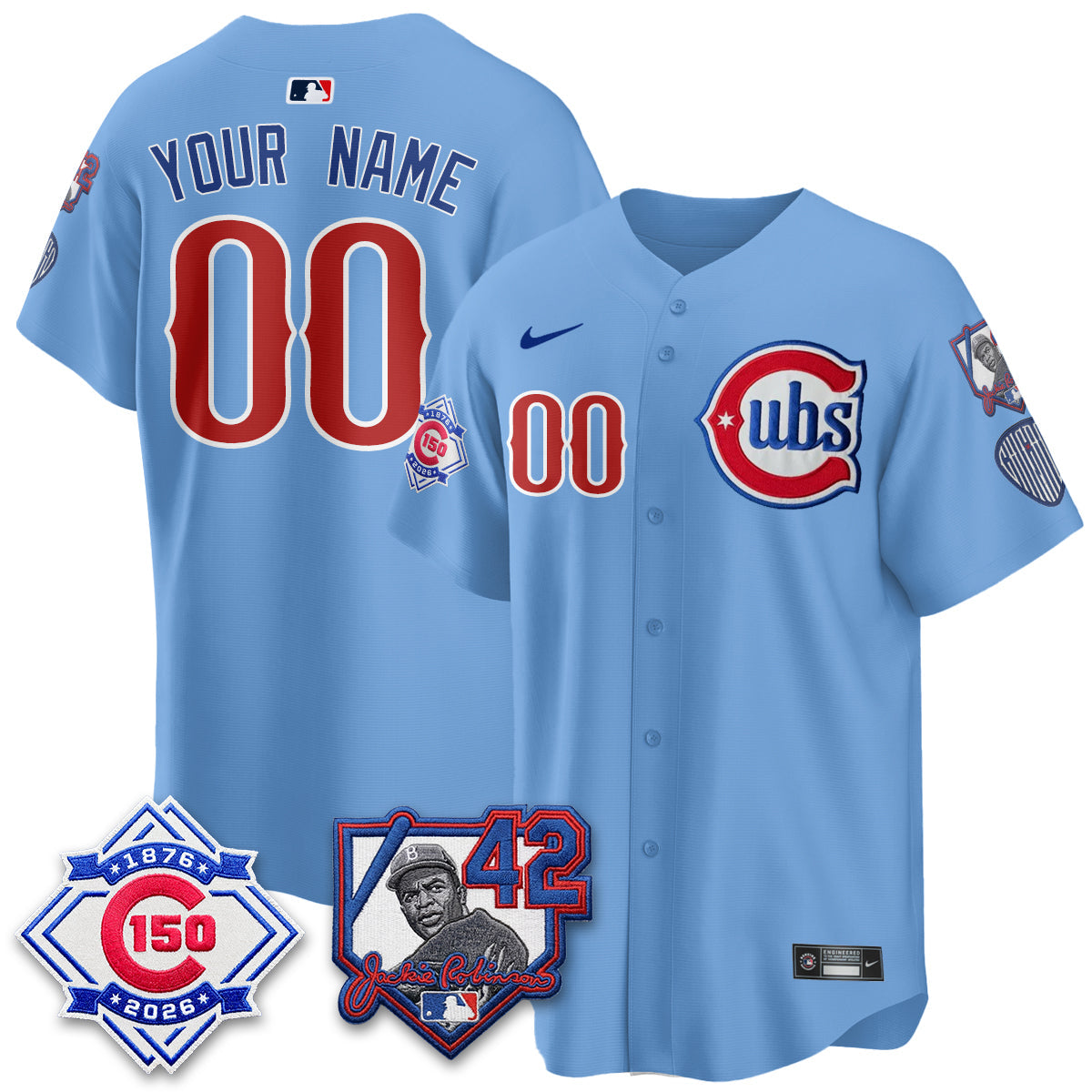 CHC 150th Anniversary & Jackie Robinson Day Patch Vapor Premier Limited Custom Jersey - All Stitched