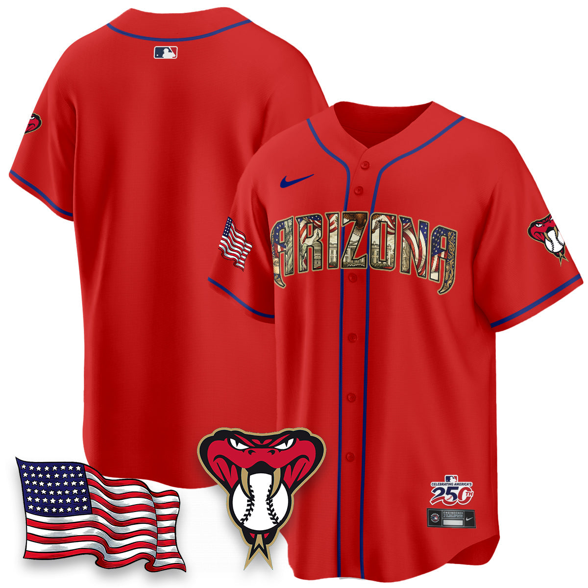 ARI 2026 Independence Day USA Vapor Limited Jersey - Stitched