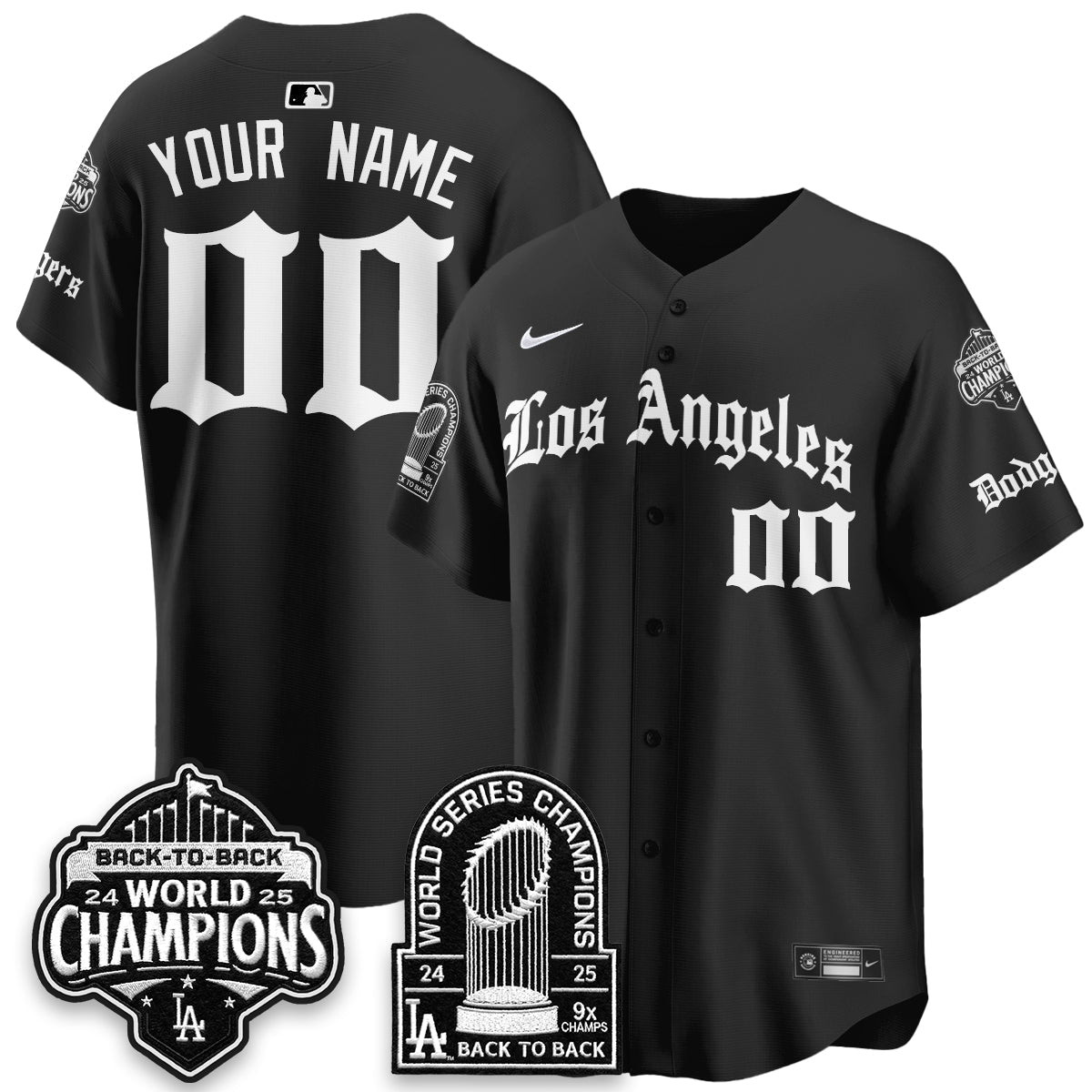 LAD WS Champions Back 2 Back Patch Vapor Premier Limited Gothic Edition Custom Jersey - All Stitched