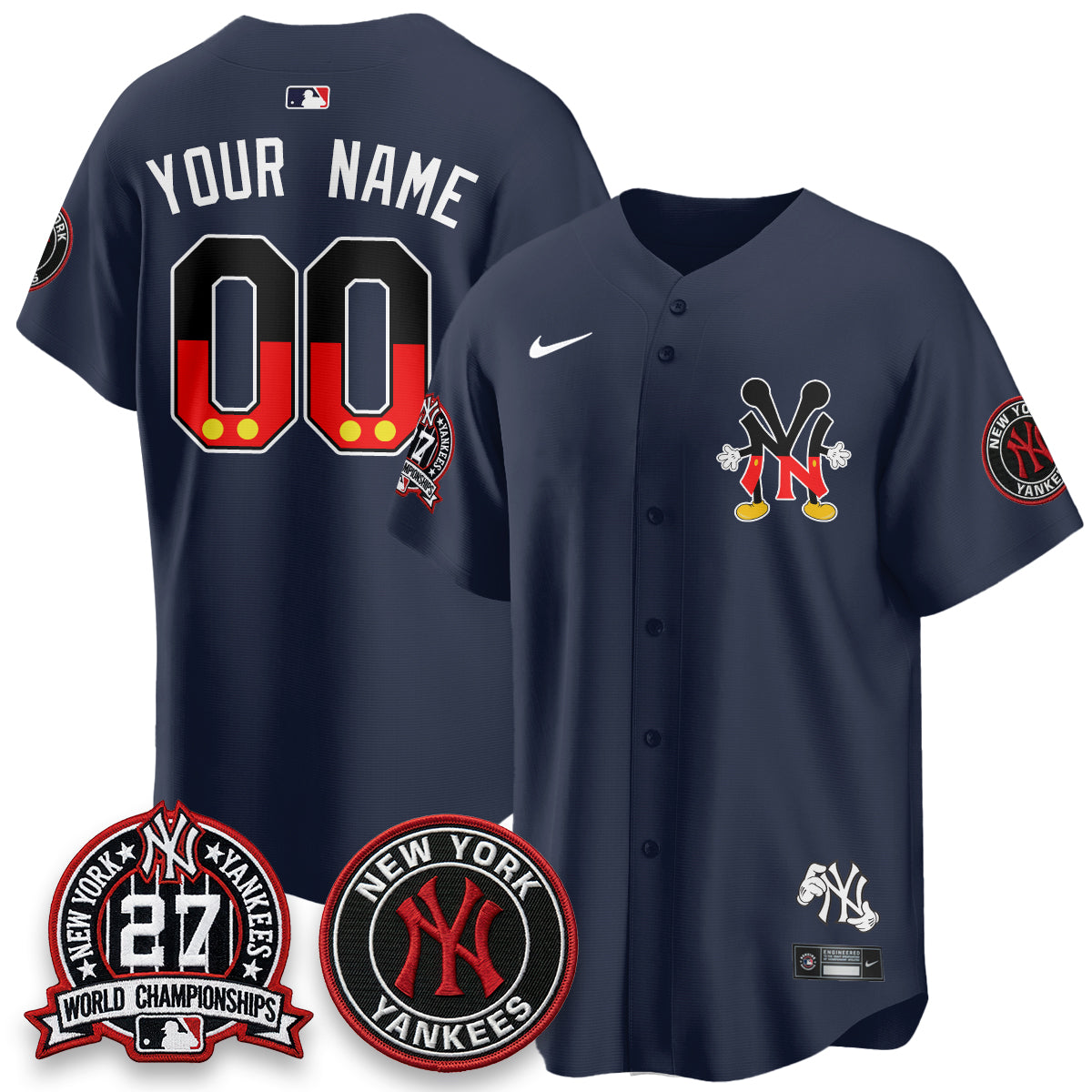 NYY x Mouse Vapor Limited Custom Jersey - Stitched