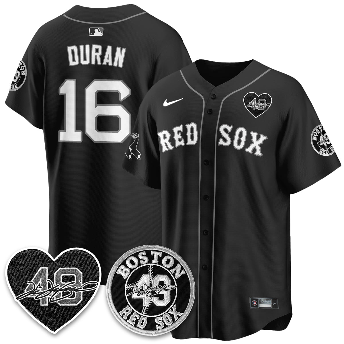 BOS Tim Wakefield Memorial Patch Vaper Premier Limited Jersey - All Stitched