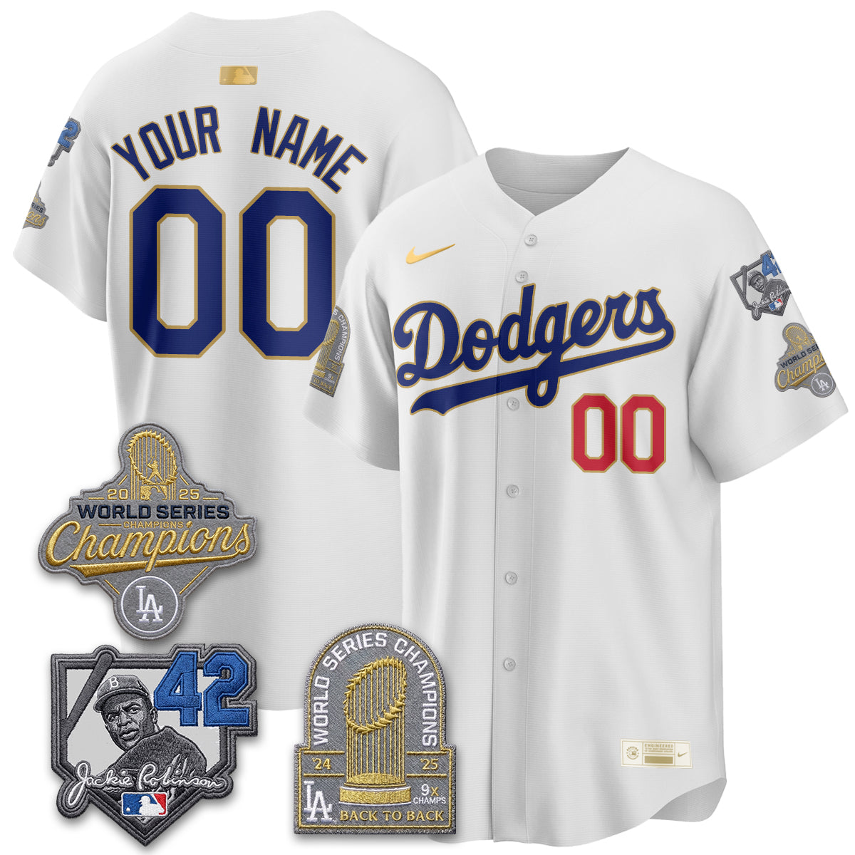 LAD 2026 Jackie Robinson New Era Vapor Custom Limited Jersey - Stitched