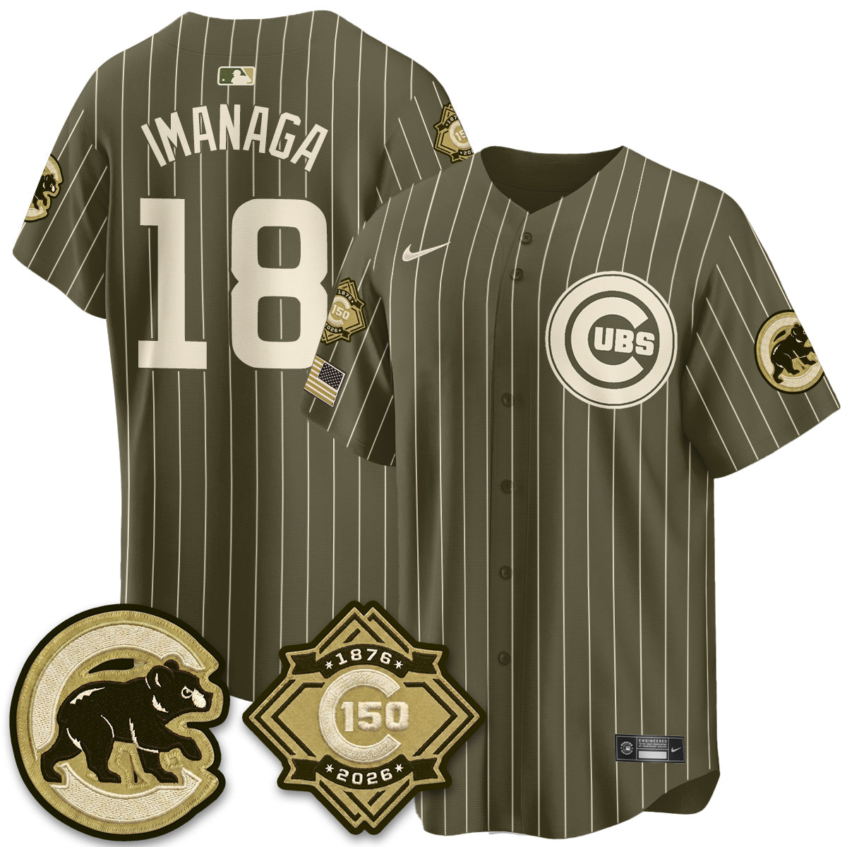 CHC New Era Olive 2026 Armed Forces Day Jersey -Stitched