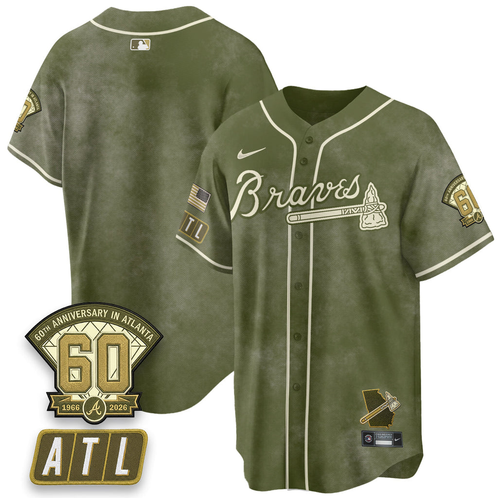ATL New Era Olive 2026 Armed Forces Day Vapor Limited Jersey - Stitched