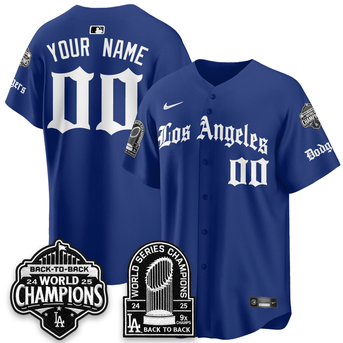 LAD WS Champions Back 2 Back Patch Vapor Premier Limited Gothic Edition Custom Jersey - Stitched